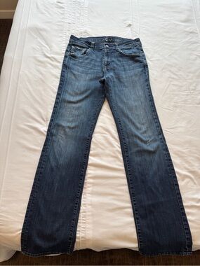 Seven7 Men's Straight Jeans - Dark Blue Wash